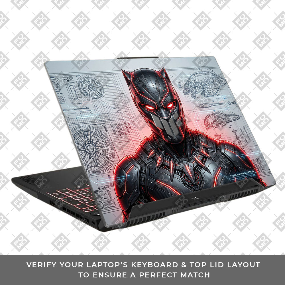 Black Panther Vibranium Tech Asus TUF F15 FX507 & A15 FA507 Laptop Skin