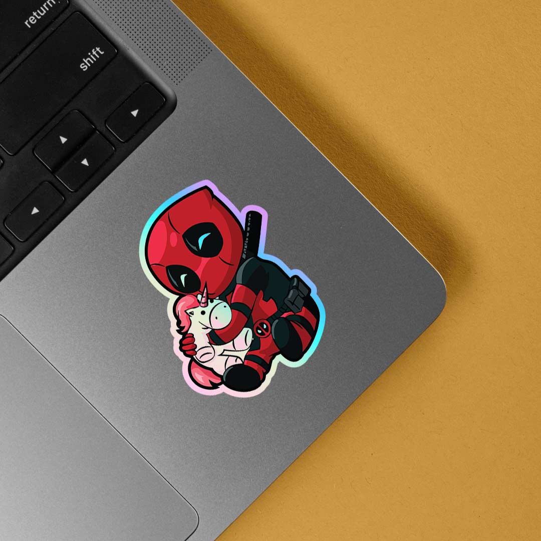 Deadpool Chibi Holographic Stickers