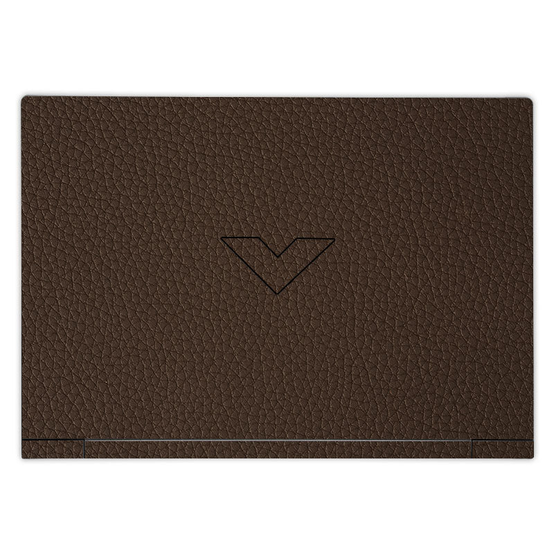 Textured Brown Leather HP Victus Laptop Skin