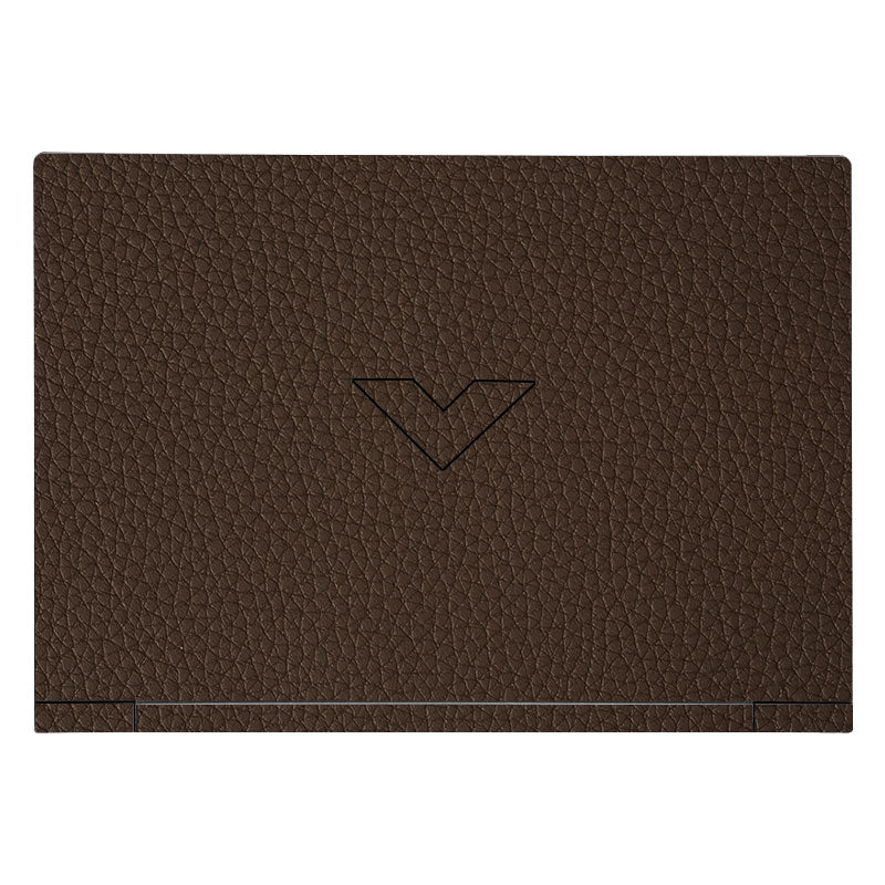 Textured Brown Leather HP Victus Laptop Skin
