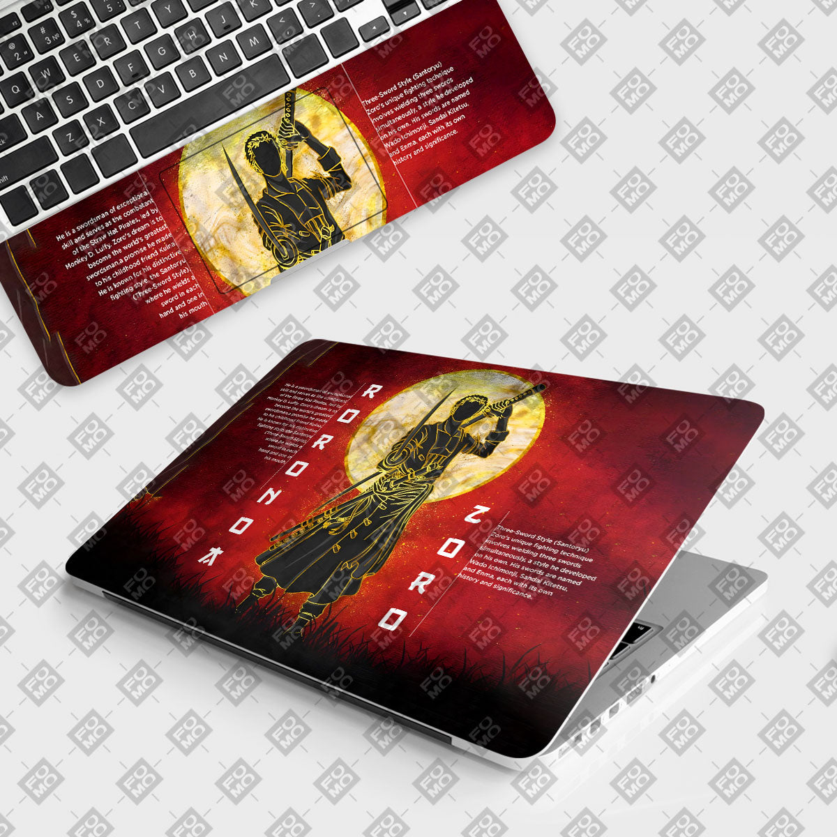 Zoro Under Golden Moon Anime Laptop Skin
