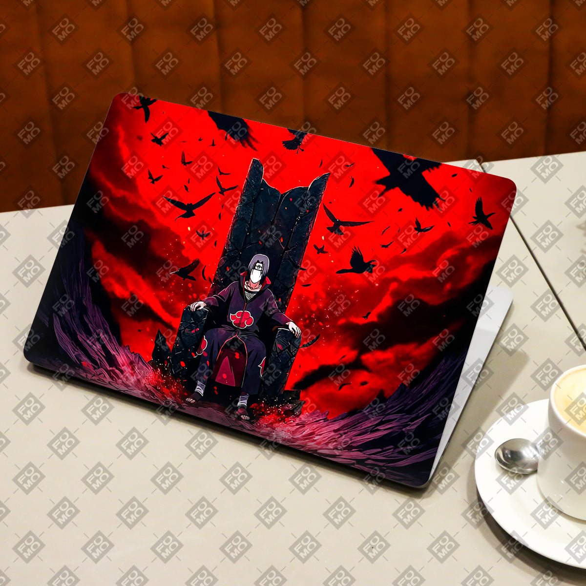 Itachi Uchiha on Throne Anime Laptop Skin