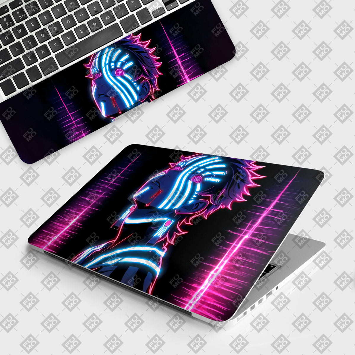 Demon Akaza from Demon Slayer Anime Laptop Skin