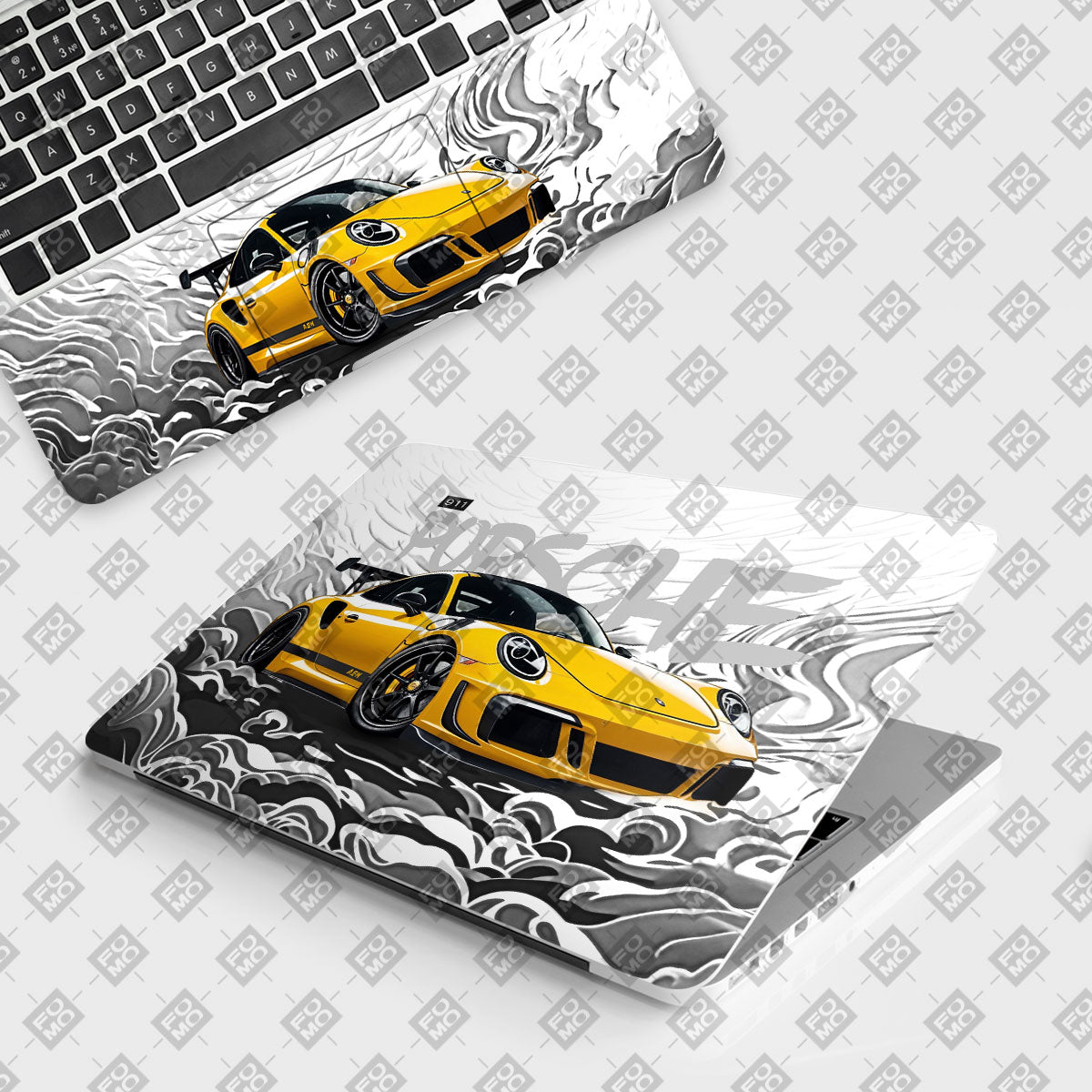 Porsche 911 Yellow Blaze Cars & Bikes Laptop Skin