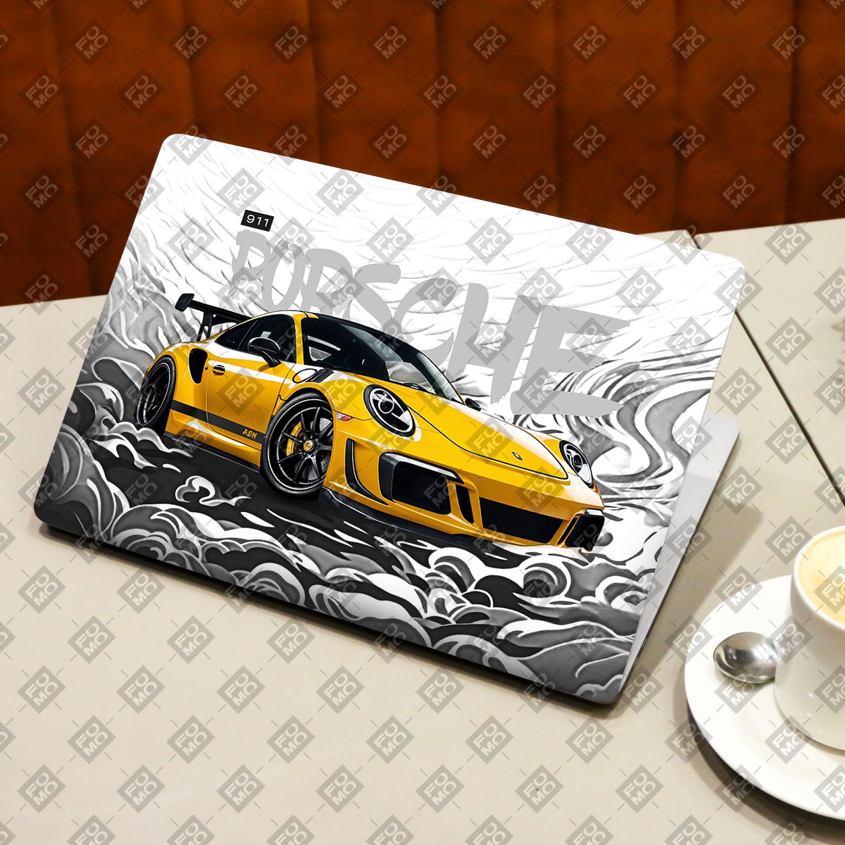 Porsche 911 Yellow Blaze Cars & Bikes Laptop Skin