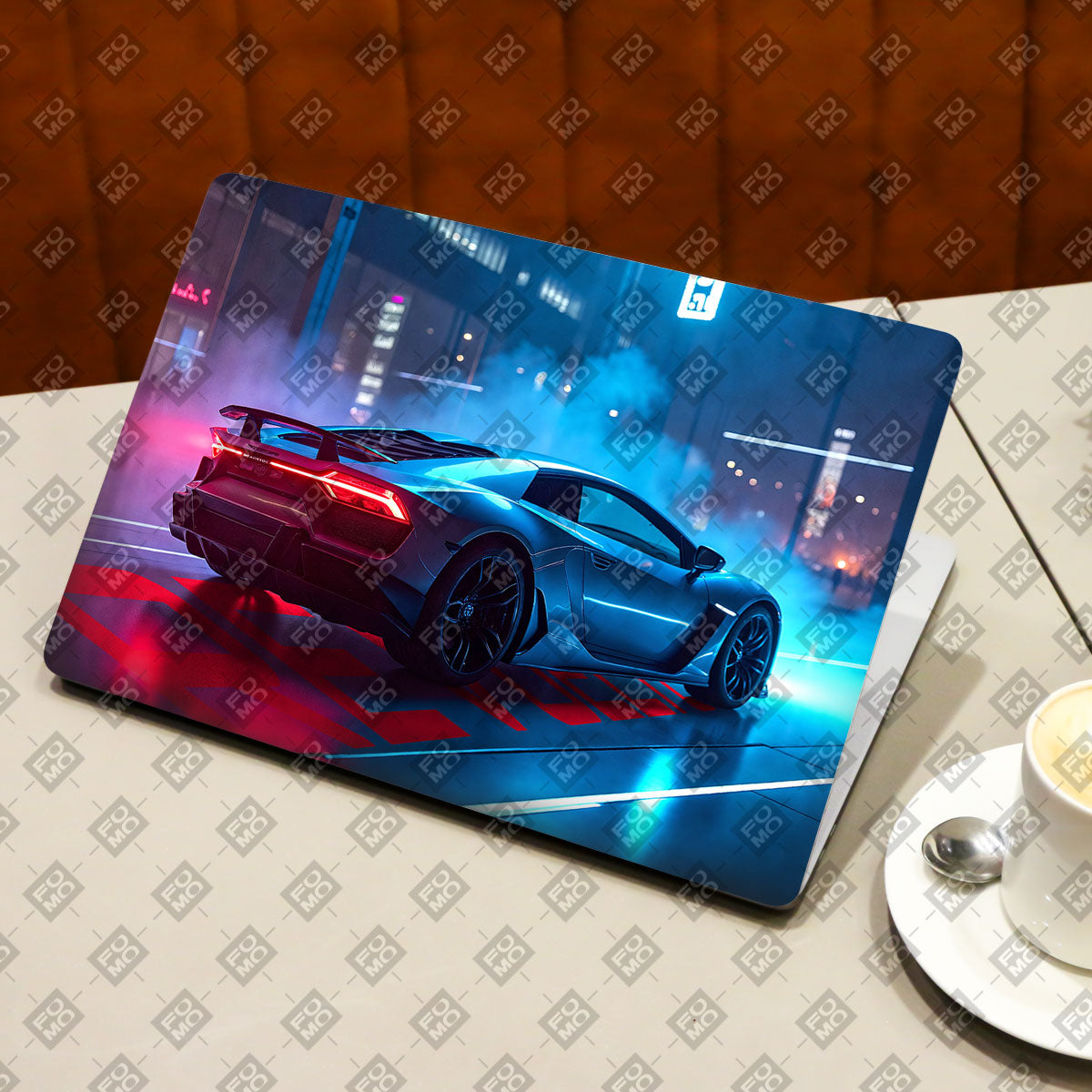 Neon Alley Racer Cars & Bikes Laptop Skin