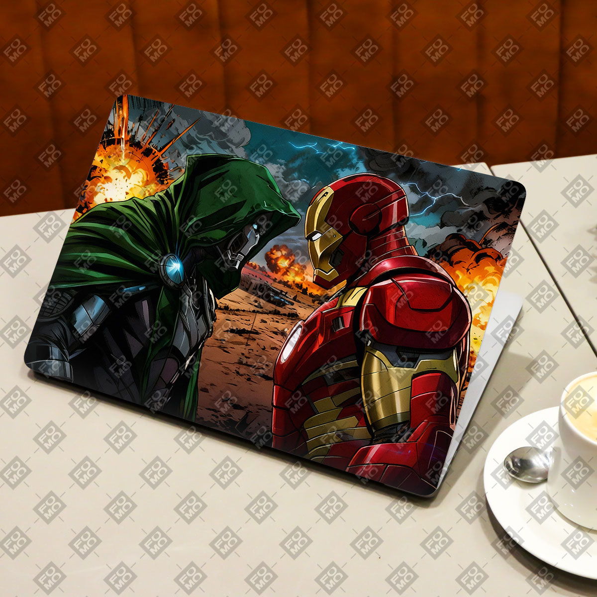 Iron Man vs Doom Comic Laptop Skin