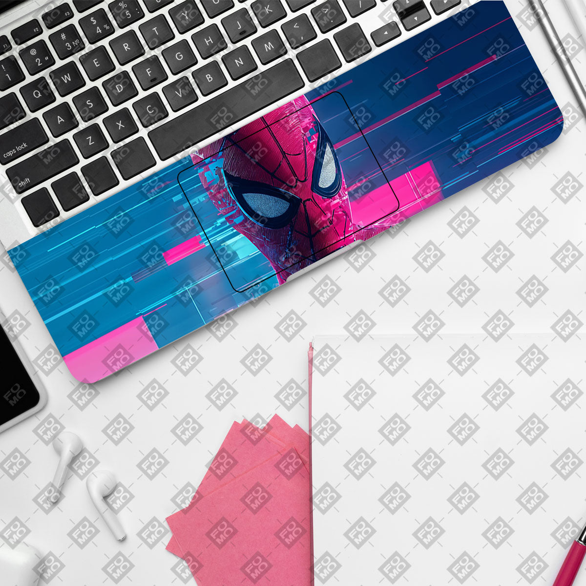 Glitch Spider Neon Web Comics Laptop Skin