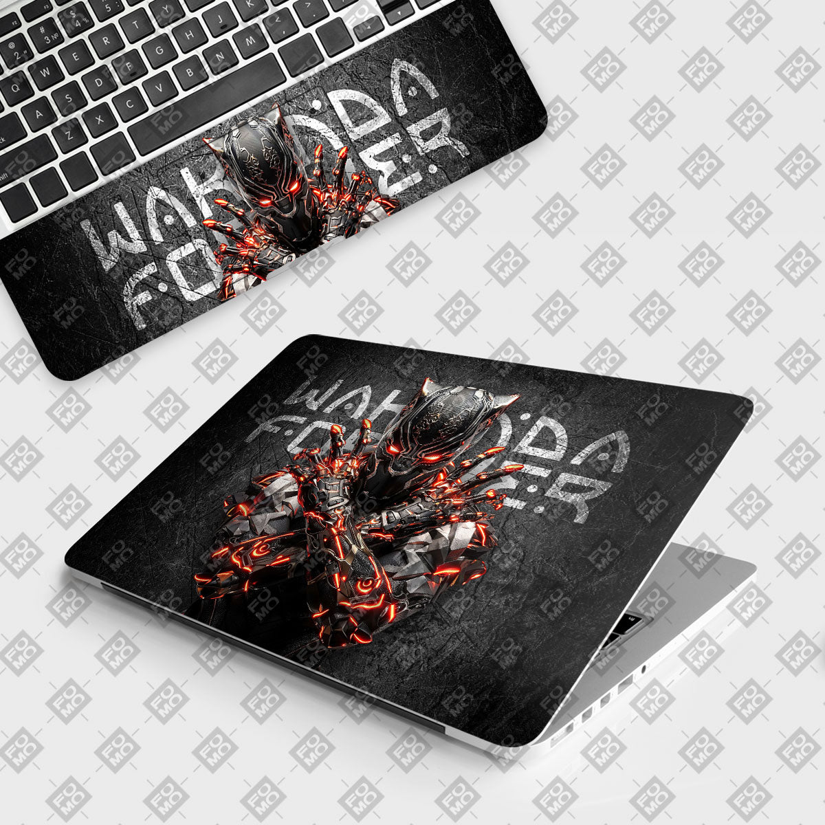 Black Panther Glowing Fury Comic Laptop Skin