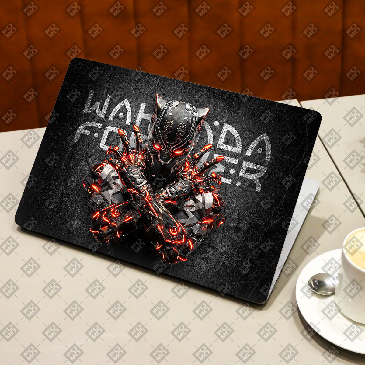 Black Panther Glowing Fury Comic Laptop Skin