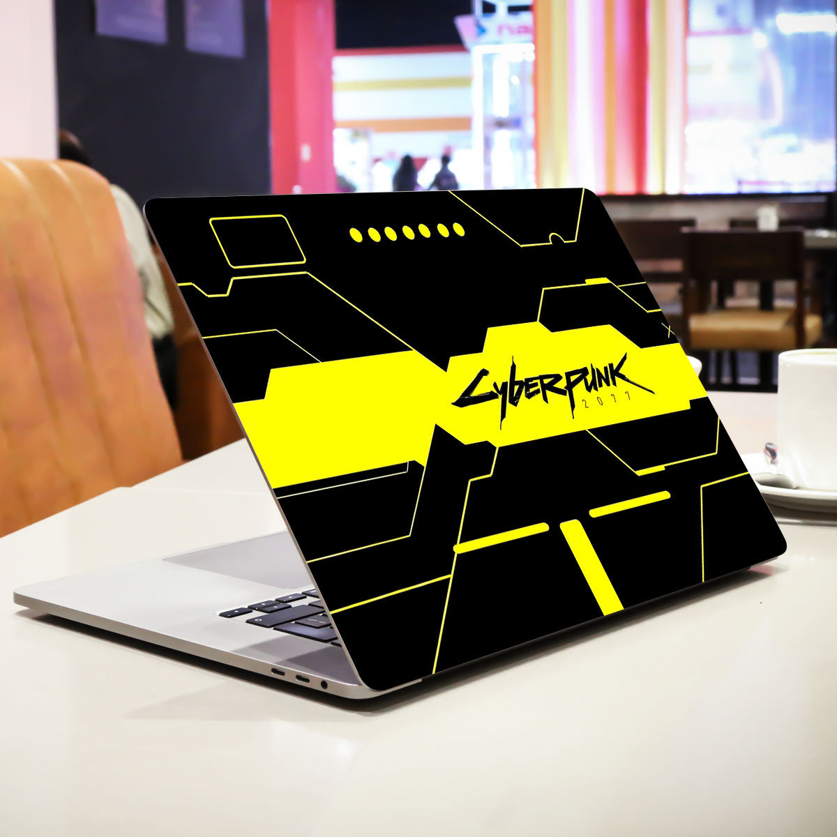 Cyberpunk Yellowline Grid Laptop Skin