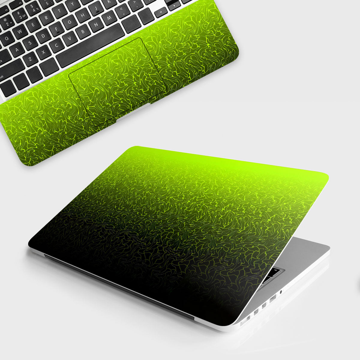 Lime Yellow to Black Gradient Laptop Skin