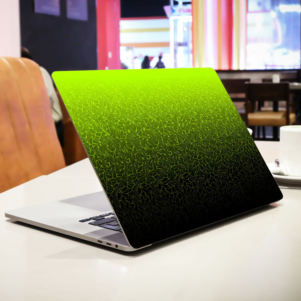 Lime Yellow to Black Gradient Laptop Skin