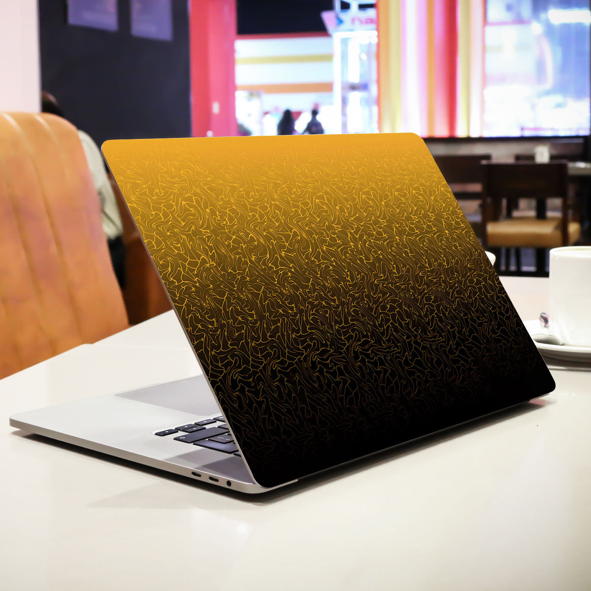 Orange to Black Gradient Laptop Skin