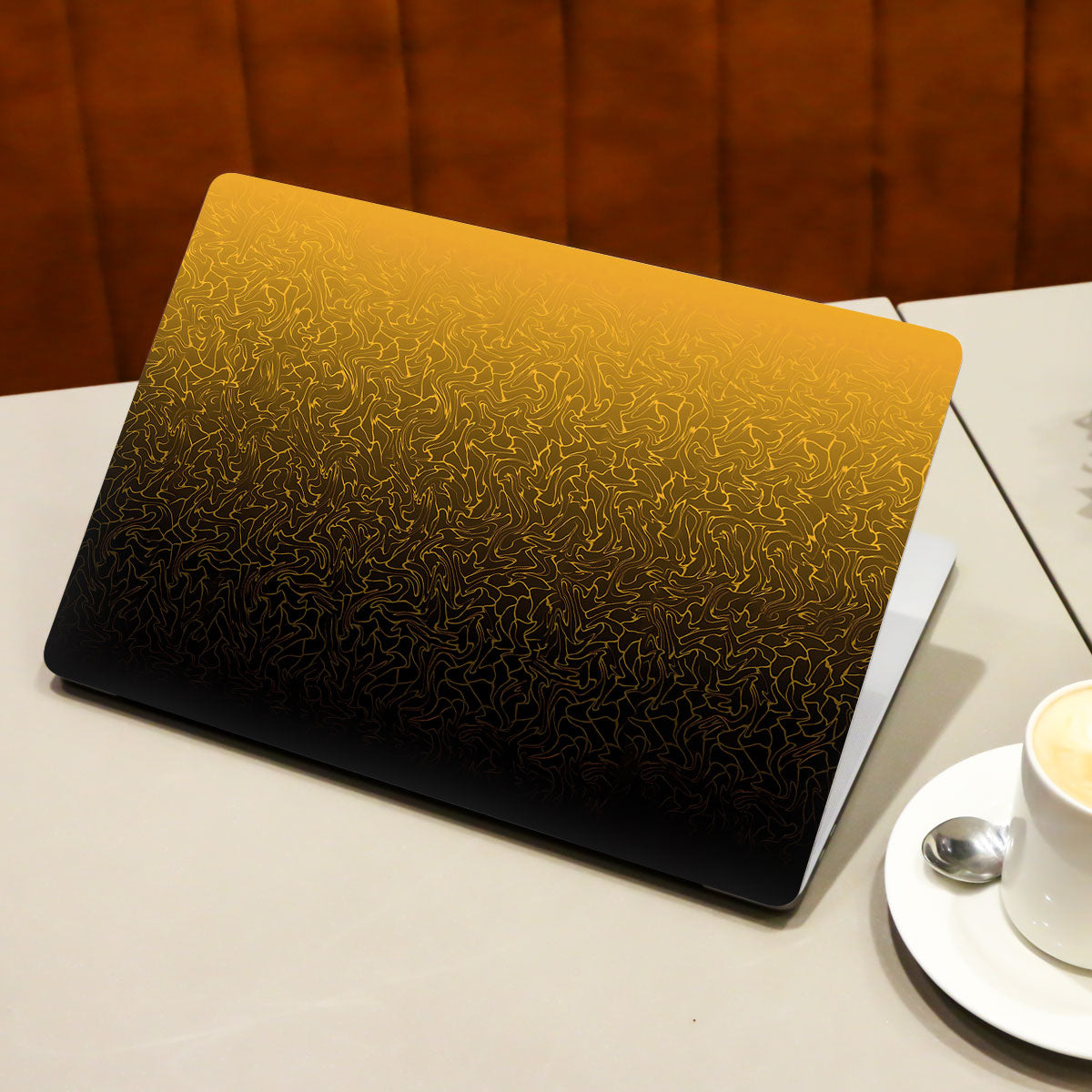Orange to Black Gradient Laptop Skin