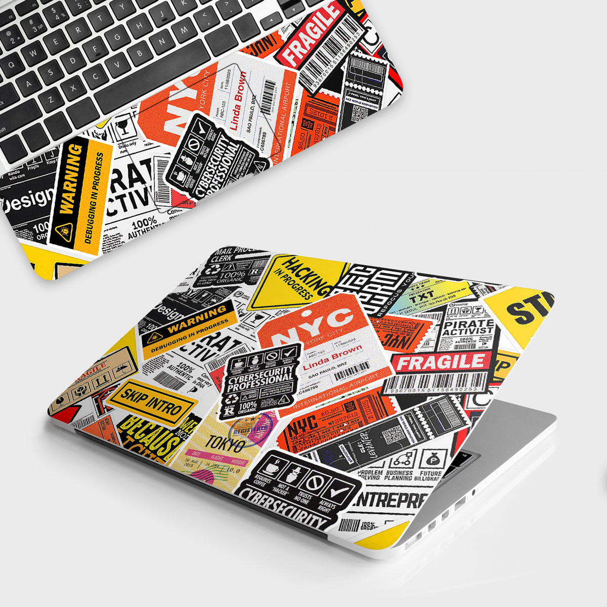 Tech Aesthetic Sticker Collage Laptop Skin