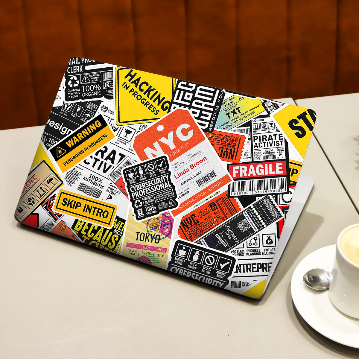 Tech Aesthetic Sticker Collage Laptop Skin