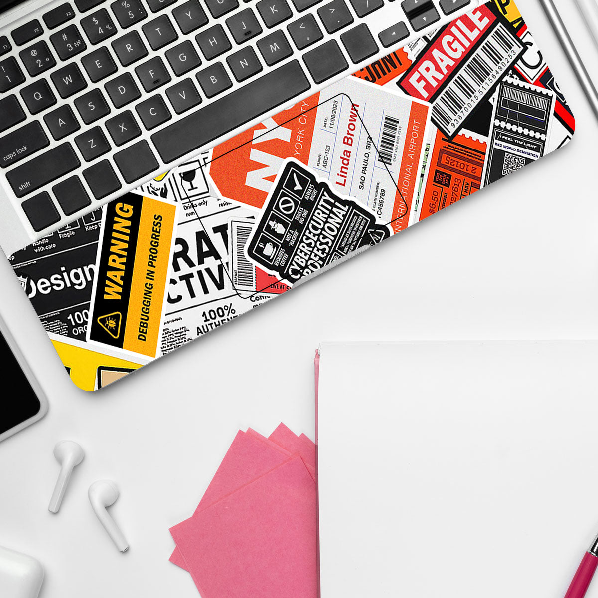 Tech Aesthetic Sticker Collage Laptop Skin