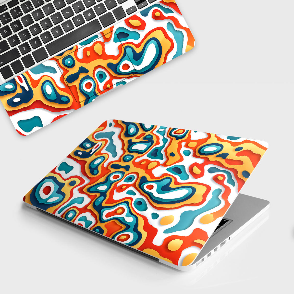 Coral Topography Laptop Skin