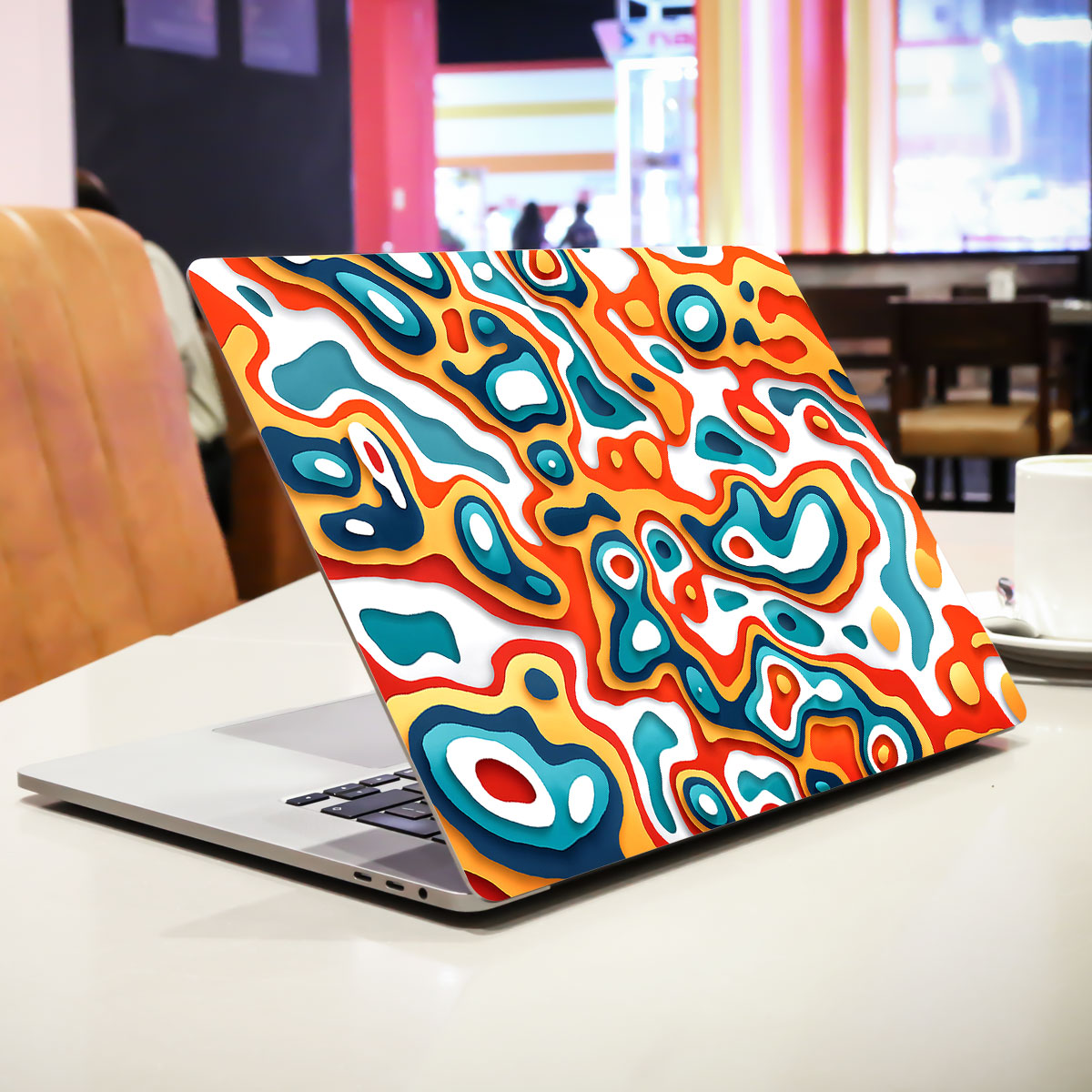 Coral Topography Laptop Skin