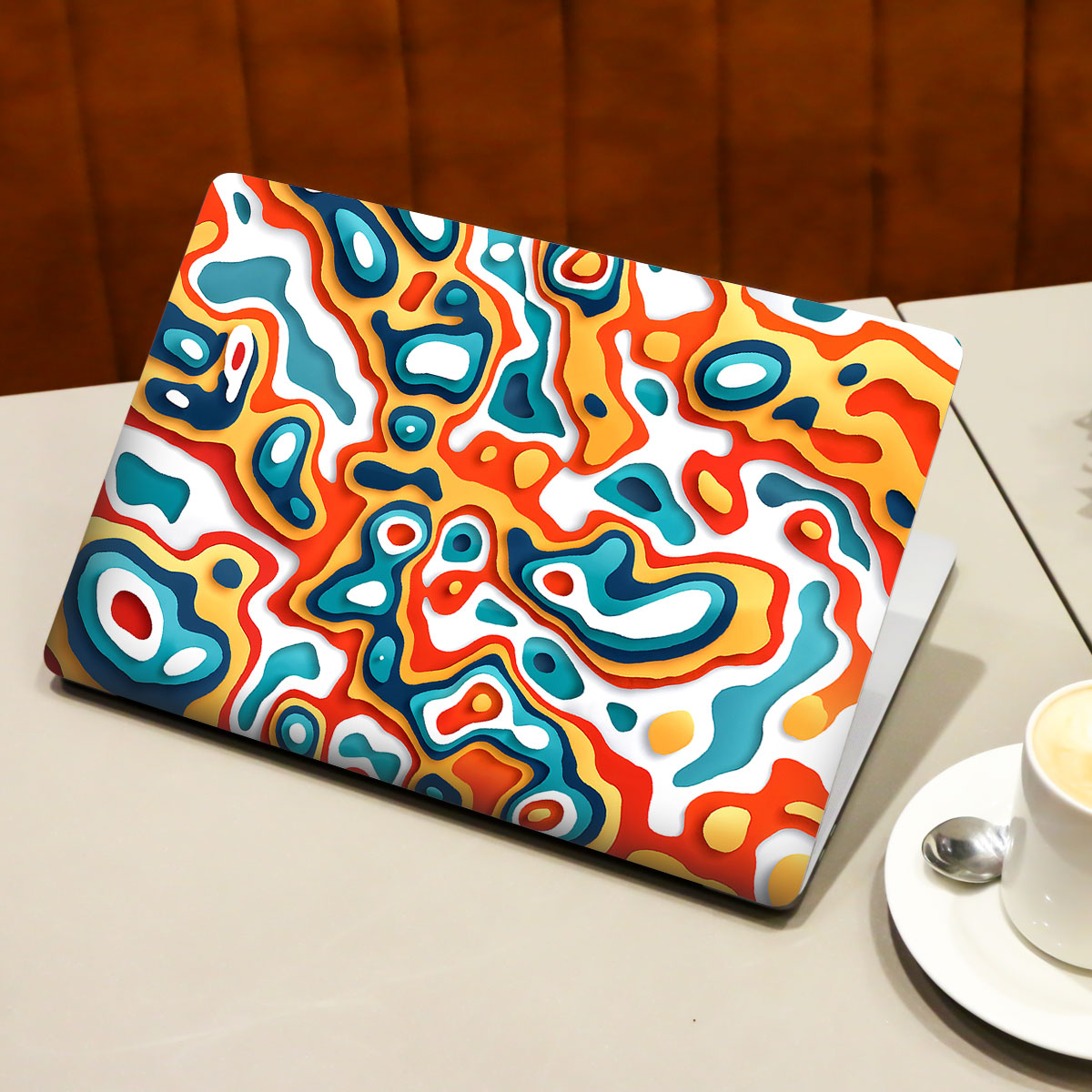 Coral Topography Laptop Skin