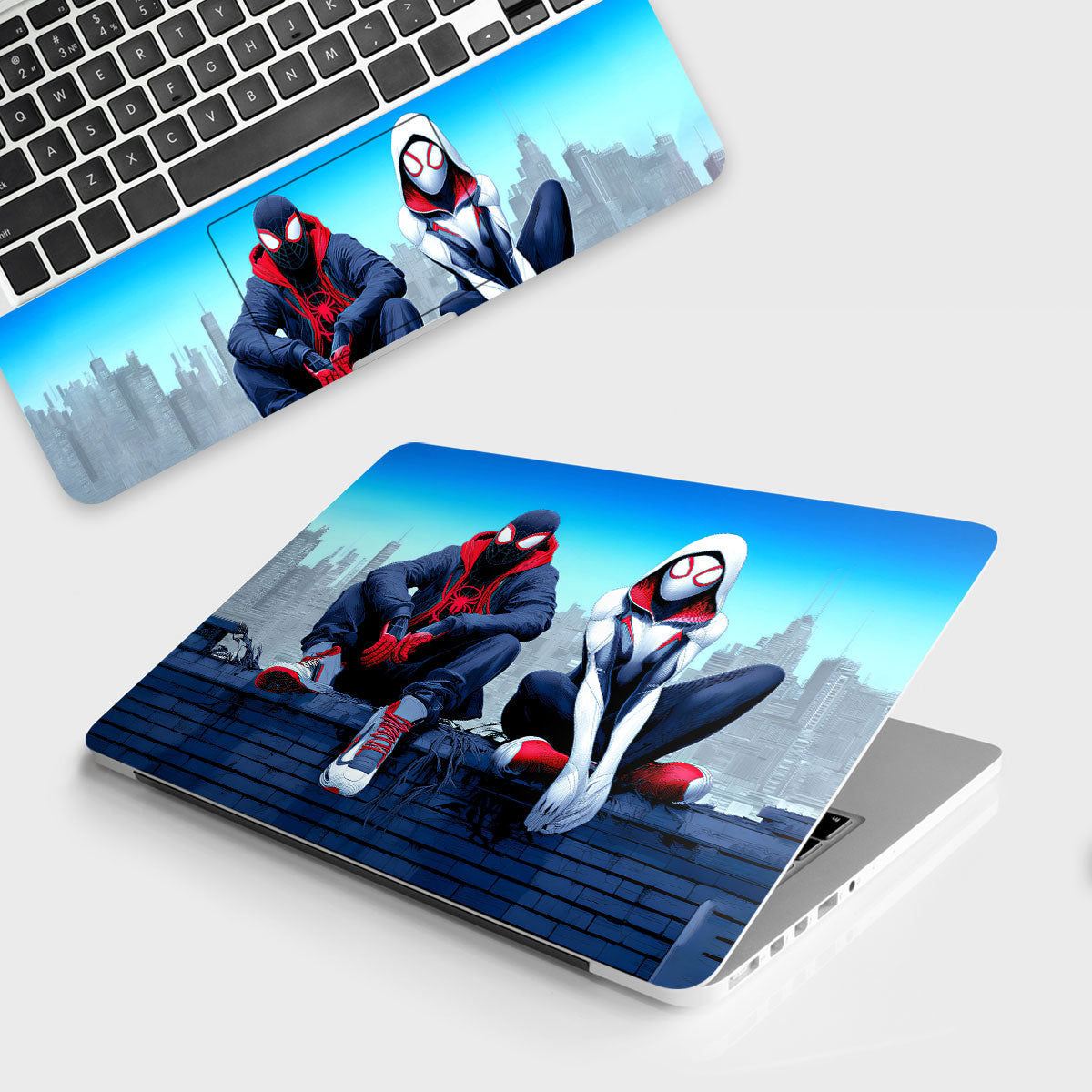 Rooftop Spiderman Duo Movies Laptop Skin