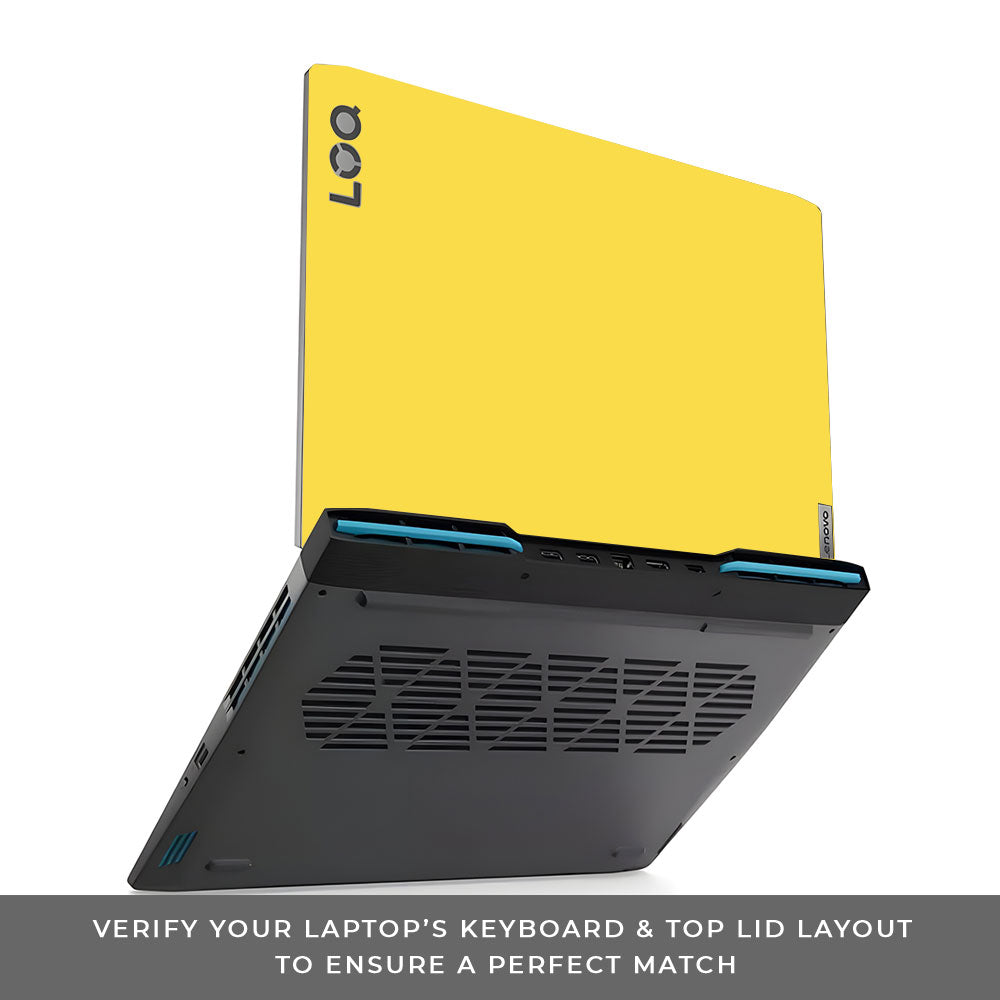 Textured Yellow Lenovo LOQ 2023 15IRH8, 15APH8 Laptop Skin