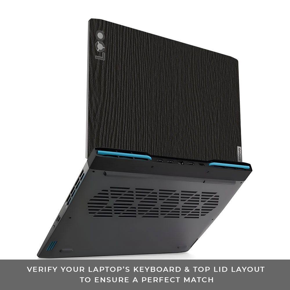Textured Black Wood Lenovo LOQ 2023 15IRH8, 15APH8 Laptop Skin