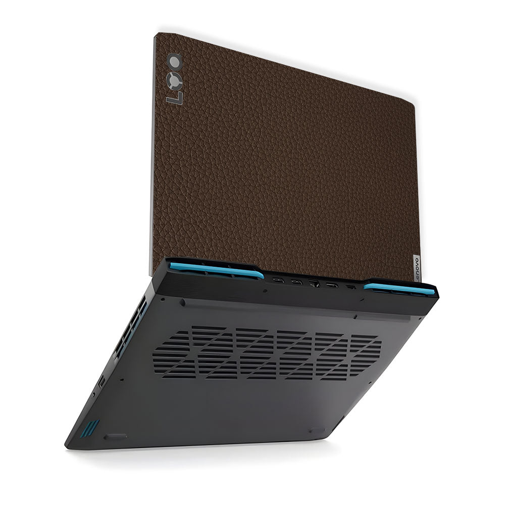 Textured Brown Leather Lenovo LOQ 2023 15IRH8, 15APH8 Laptop Skin