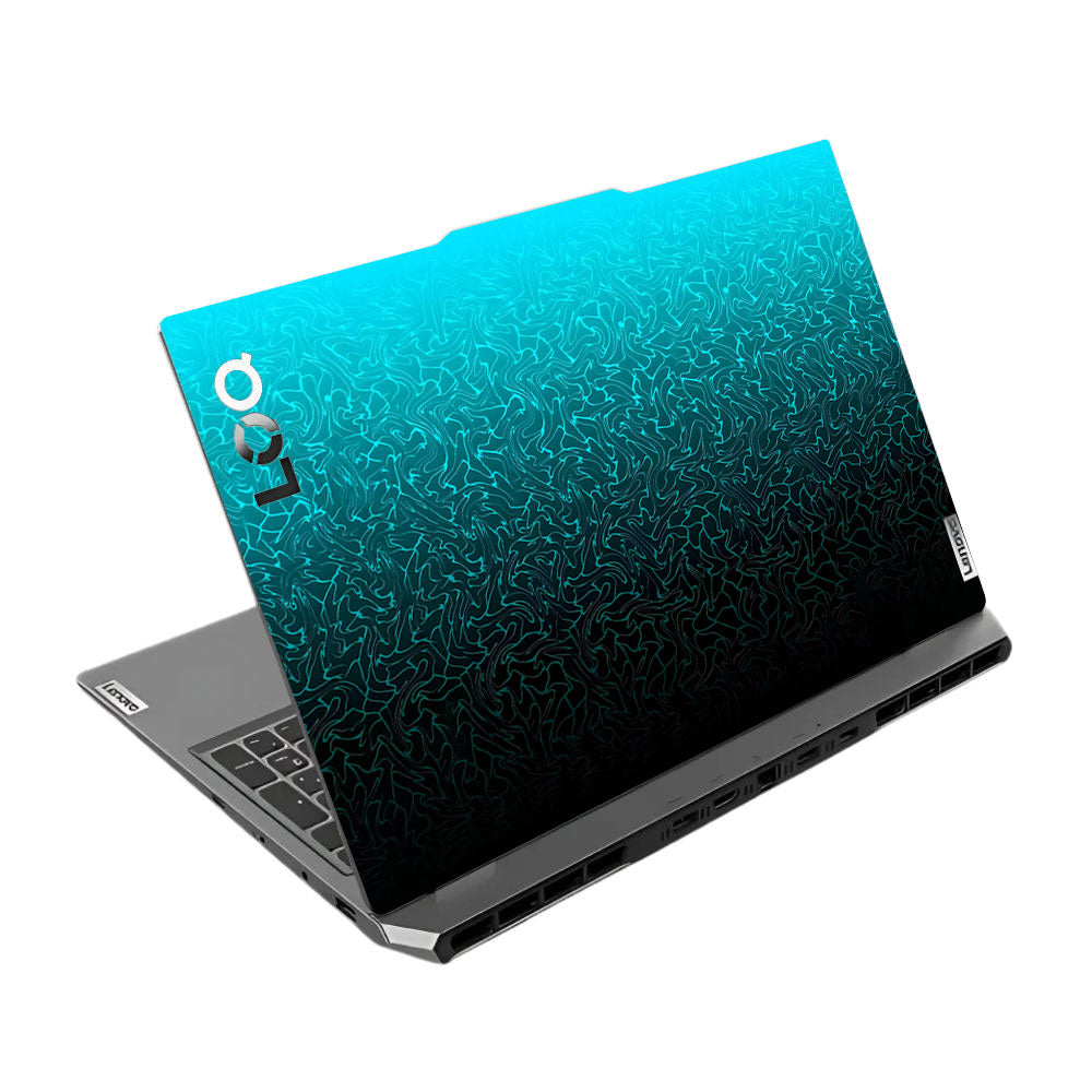 Cyan Blue to Black Gradient Lenovo LOQ 2024 Laptop Skin