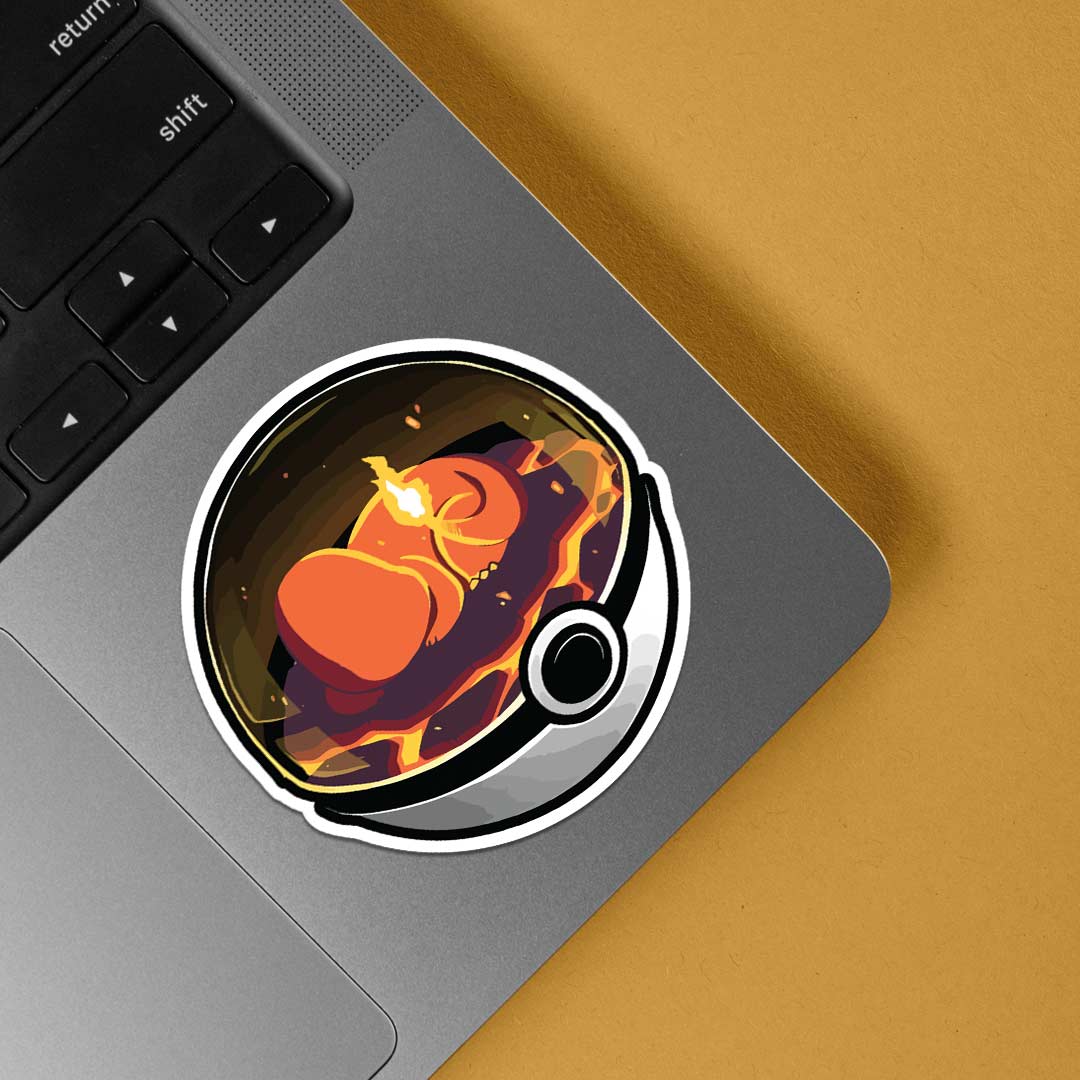 Charmander Lava Pokeball Anime Stickers