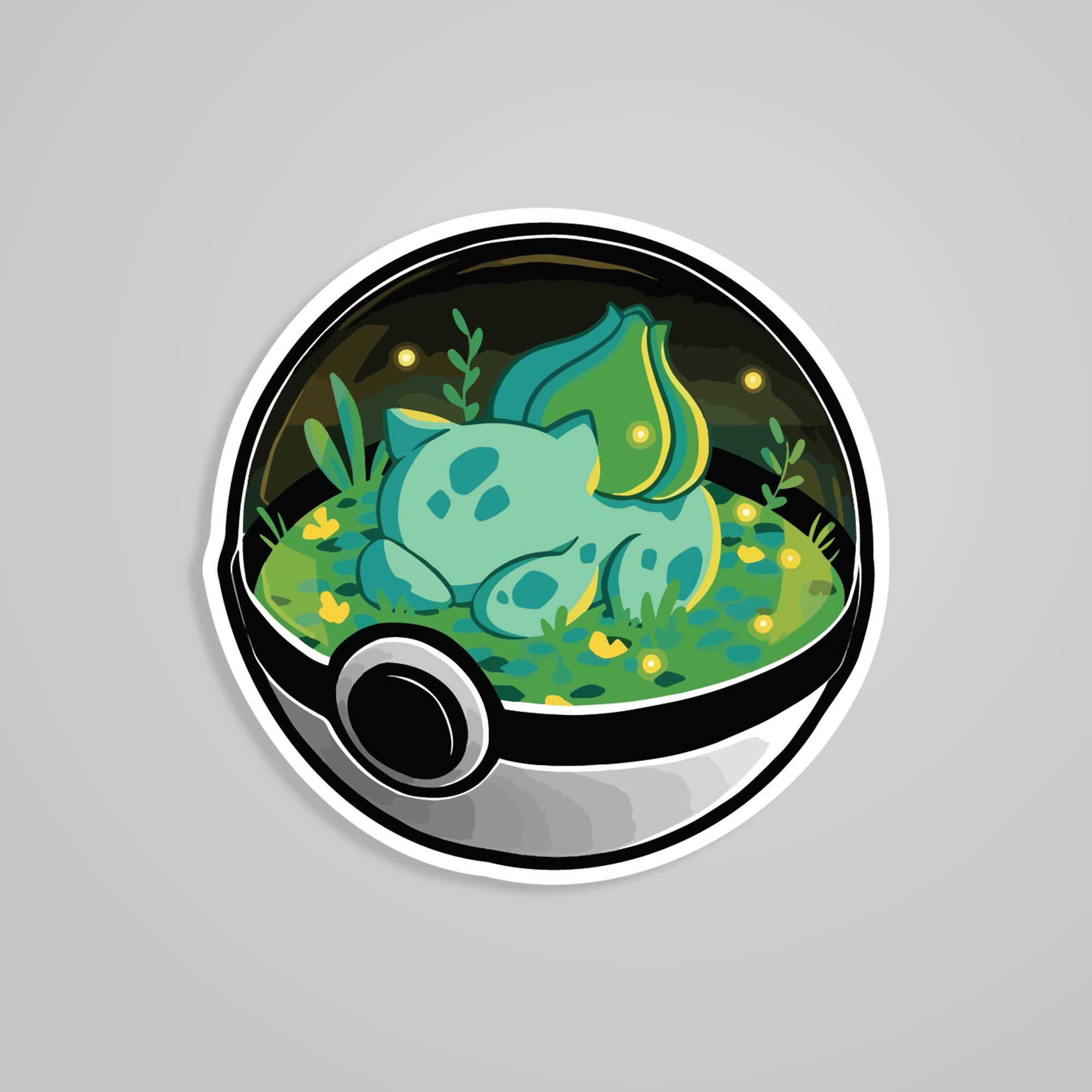 Fomo Store Stickers Anime Bulbasaur in Pokeball 