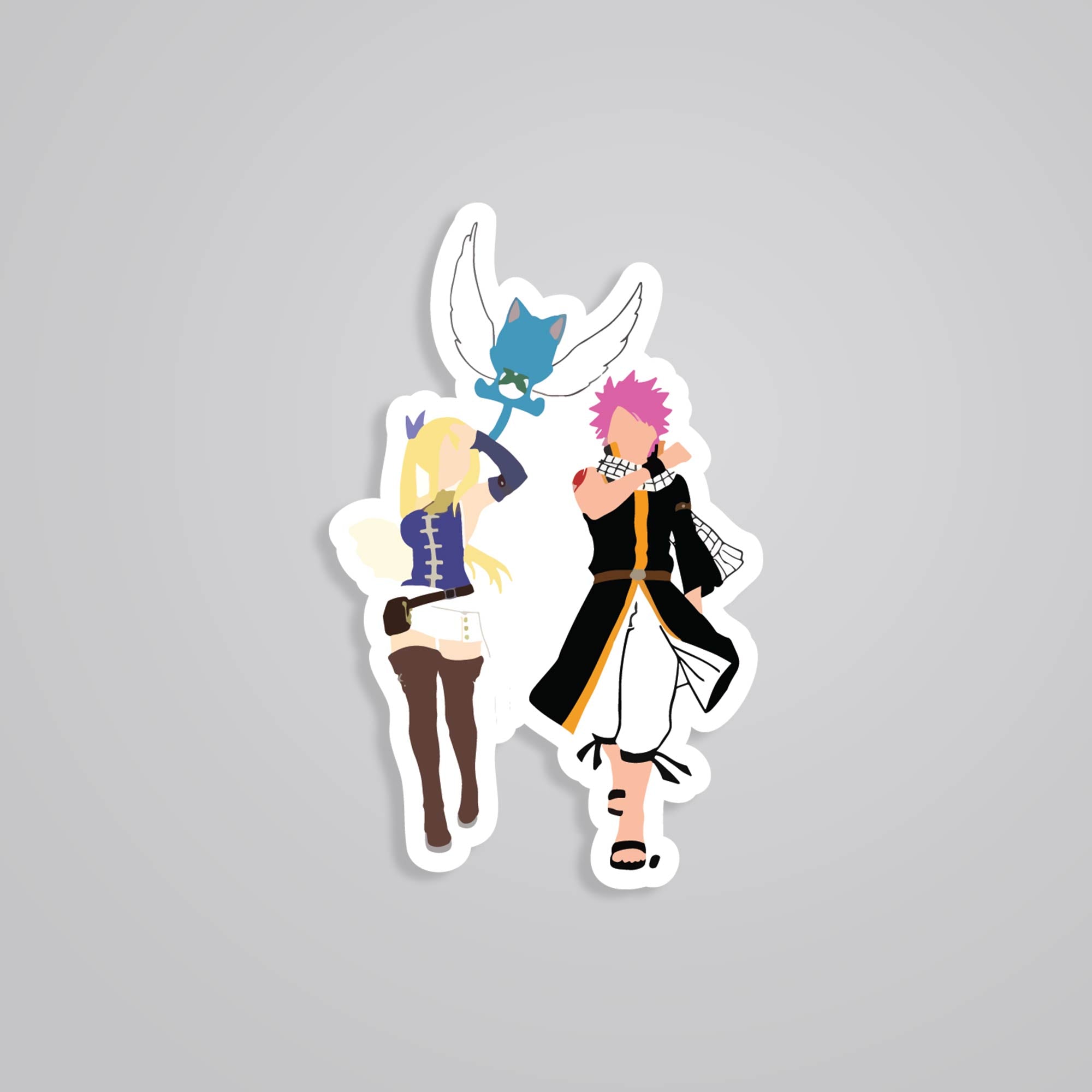 Fomo Store Stickers Anime Natsu, Lucy & Happy Minimalist