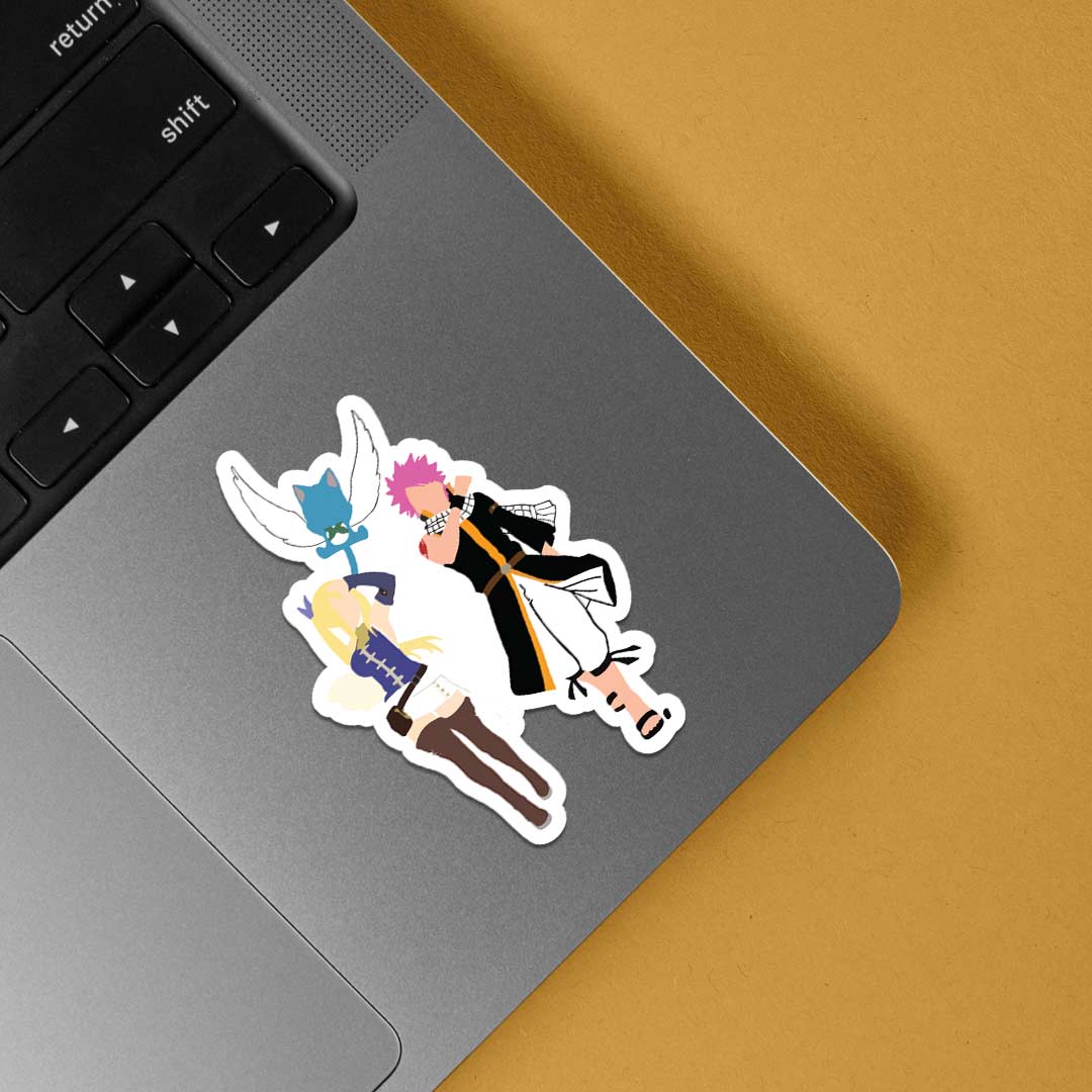 Natsu, Lucy & Happy Minimalist Anime Stickers