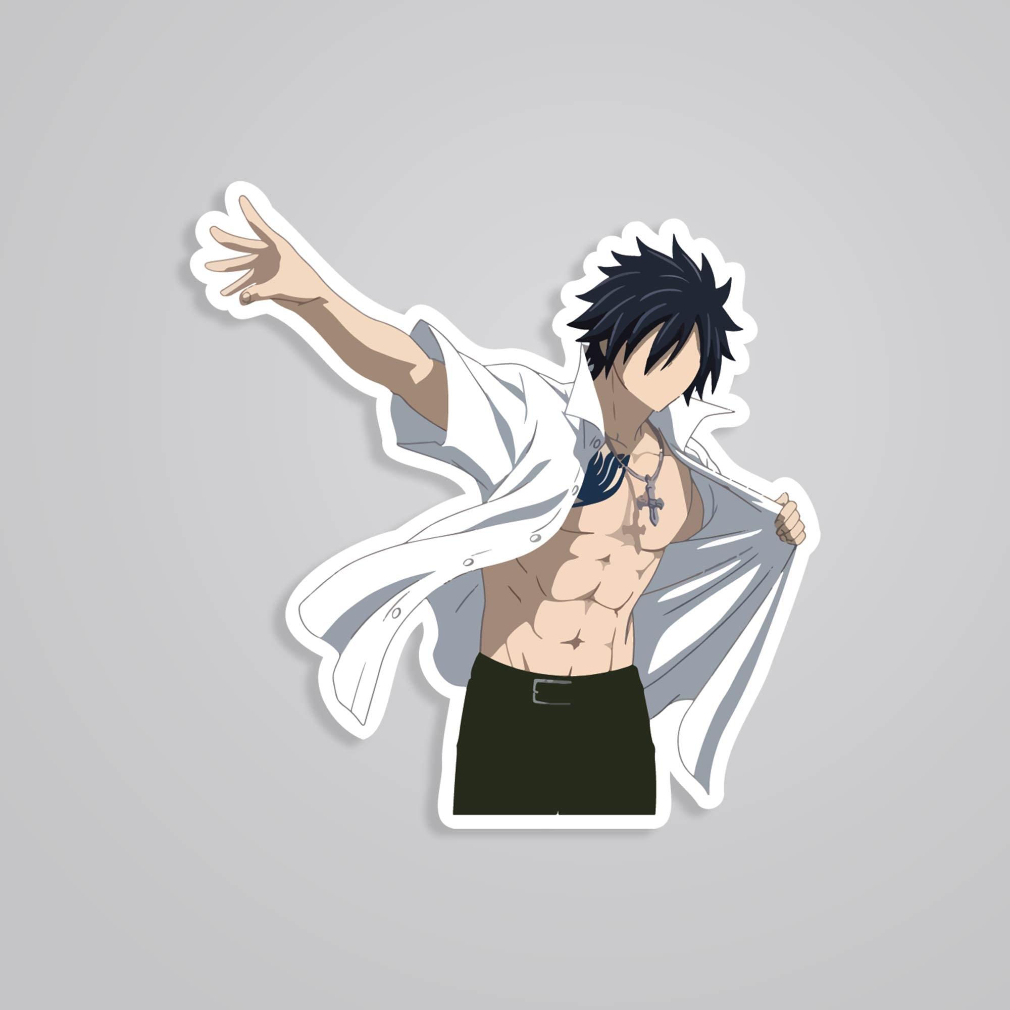 Fomo Store Stickers Anime Gray Fullbuster Shirtless