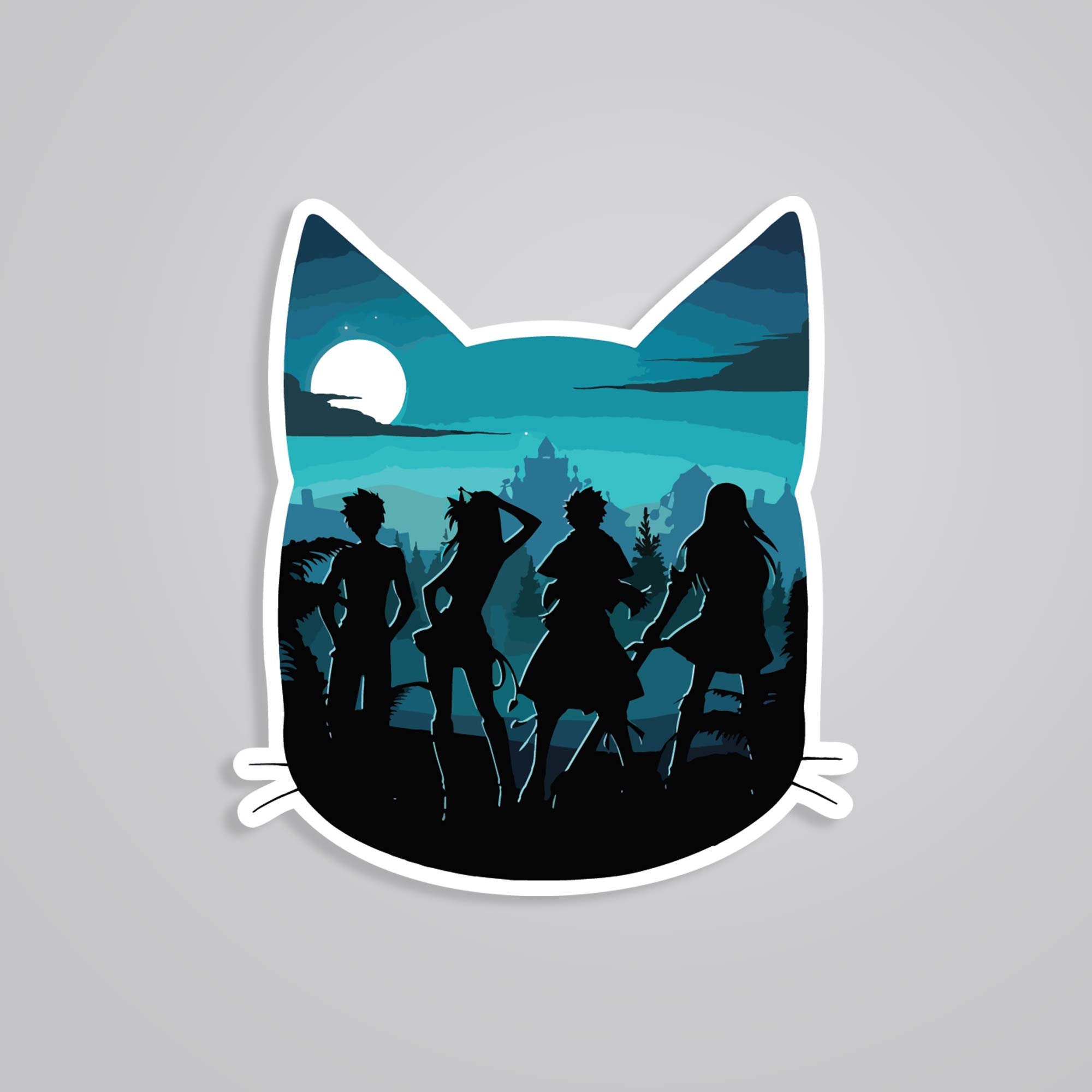 Fomo Store Stickers Anime Fairy Tail Happy Silhouette