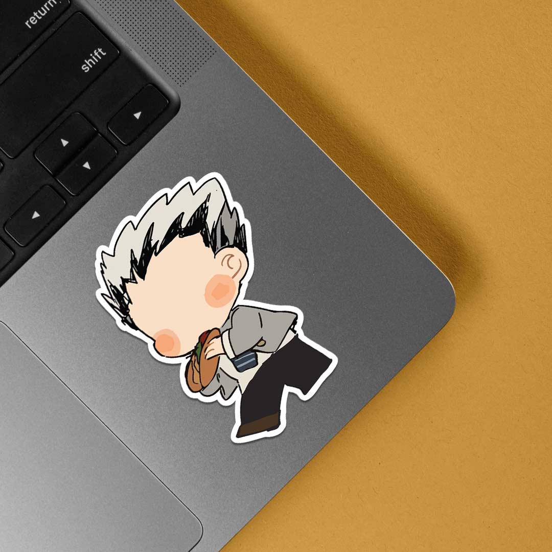 Chibi Bokuto Eating Sandwich Anime Stickers