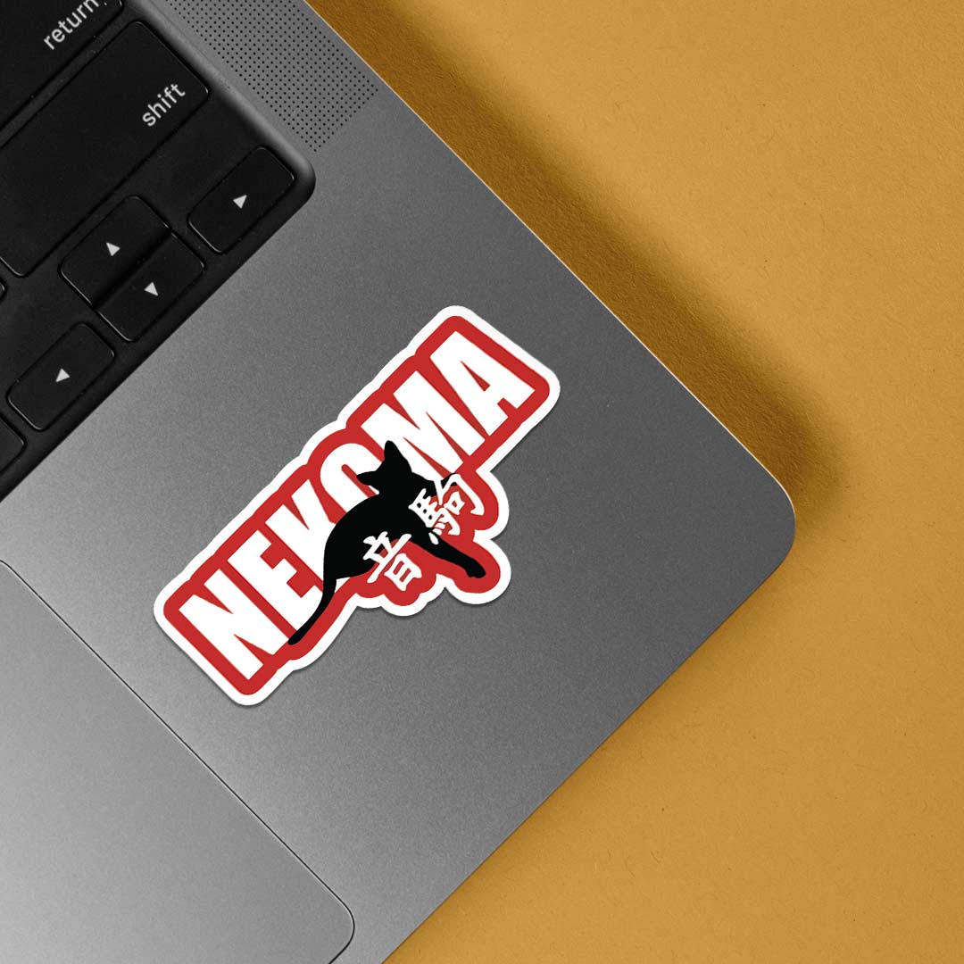 Nekoma Logo with Cat Anime Stickers
