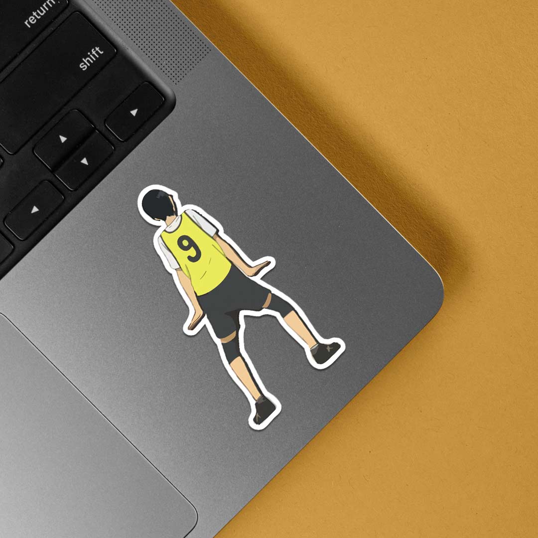Kageyama Number 9 Yellow Jersey Anime Stickers