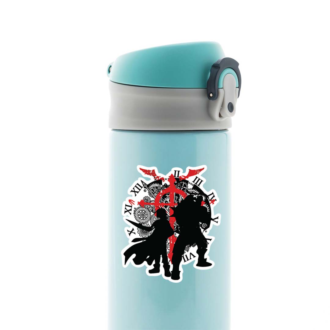 Edward & Al in Black Silhouette Anime Stickers