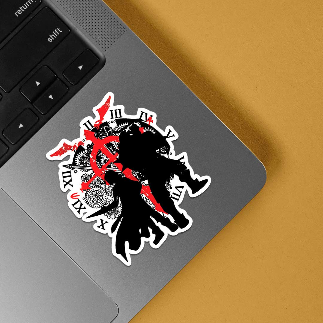 Edward & Al in Black Silhouette Anime Stickers