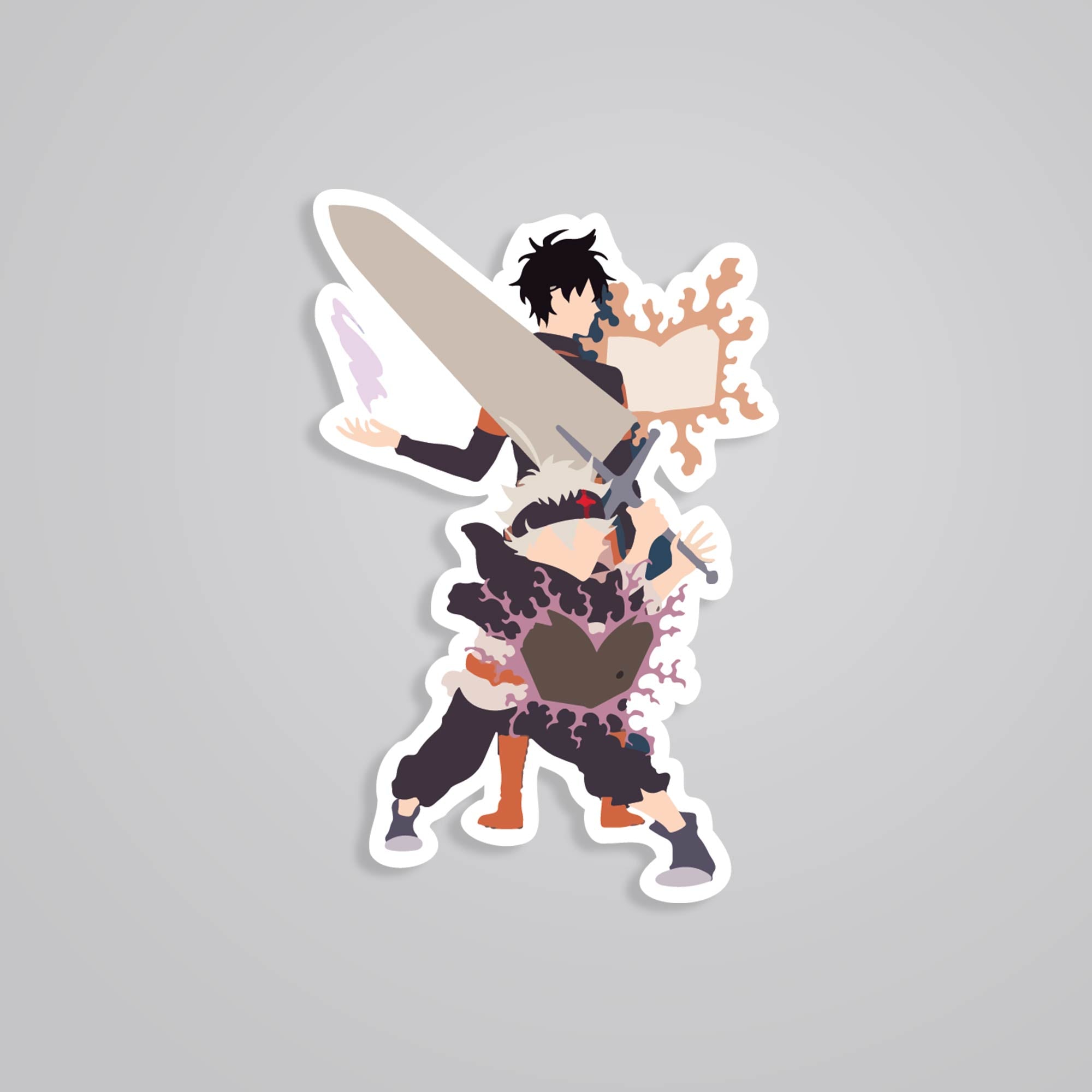 Fomo Store Stickers Anime Asta and Yuno back to back