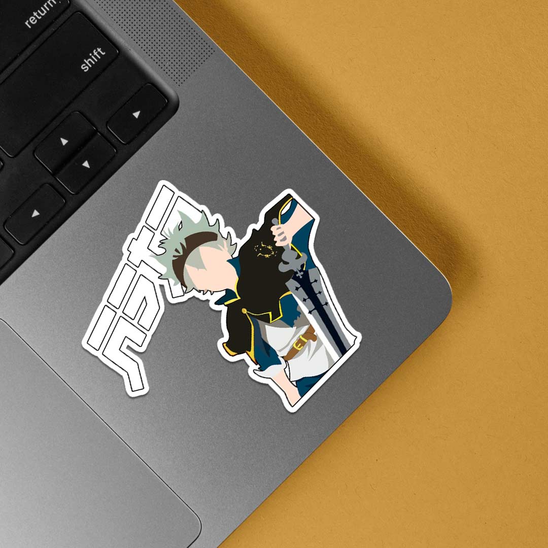 Asta Minimalist with Sword Anime Stickers
