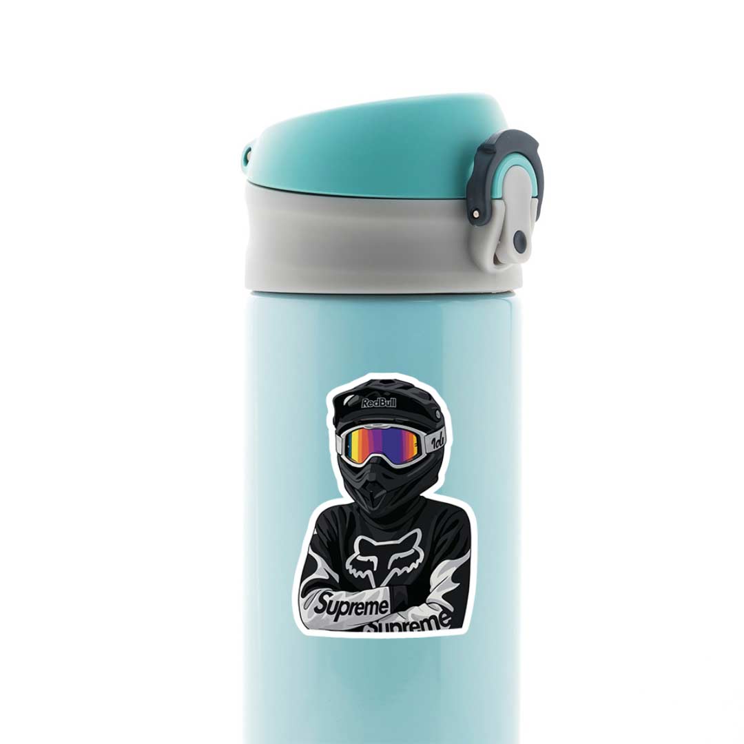 Motocross Rider Helmet Cars & Bikes Stickers