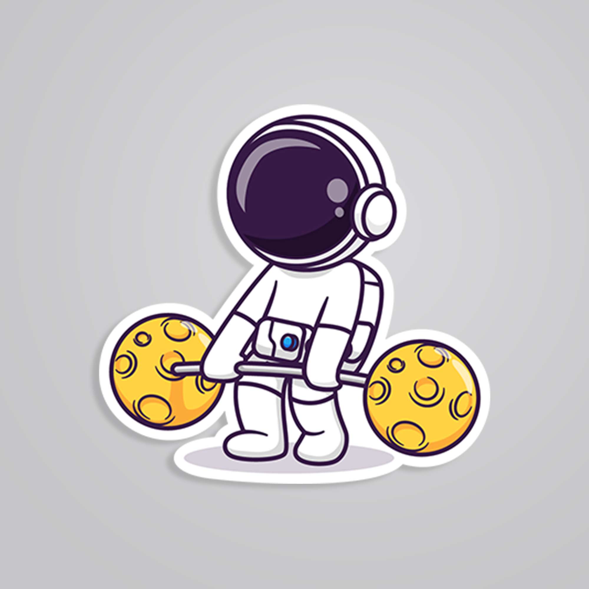 Astronaut Lifting Weights Casual Stickers