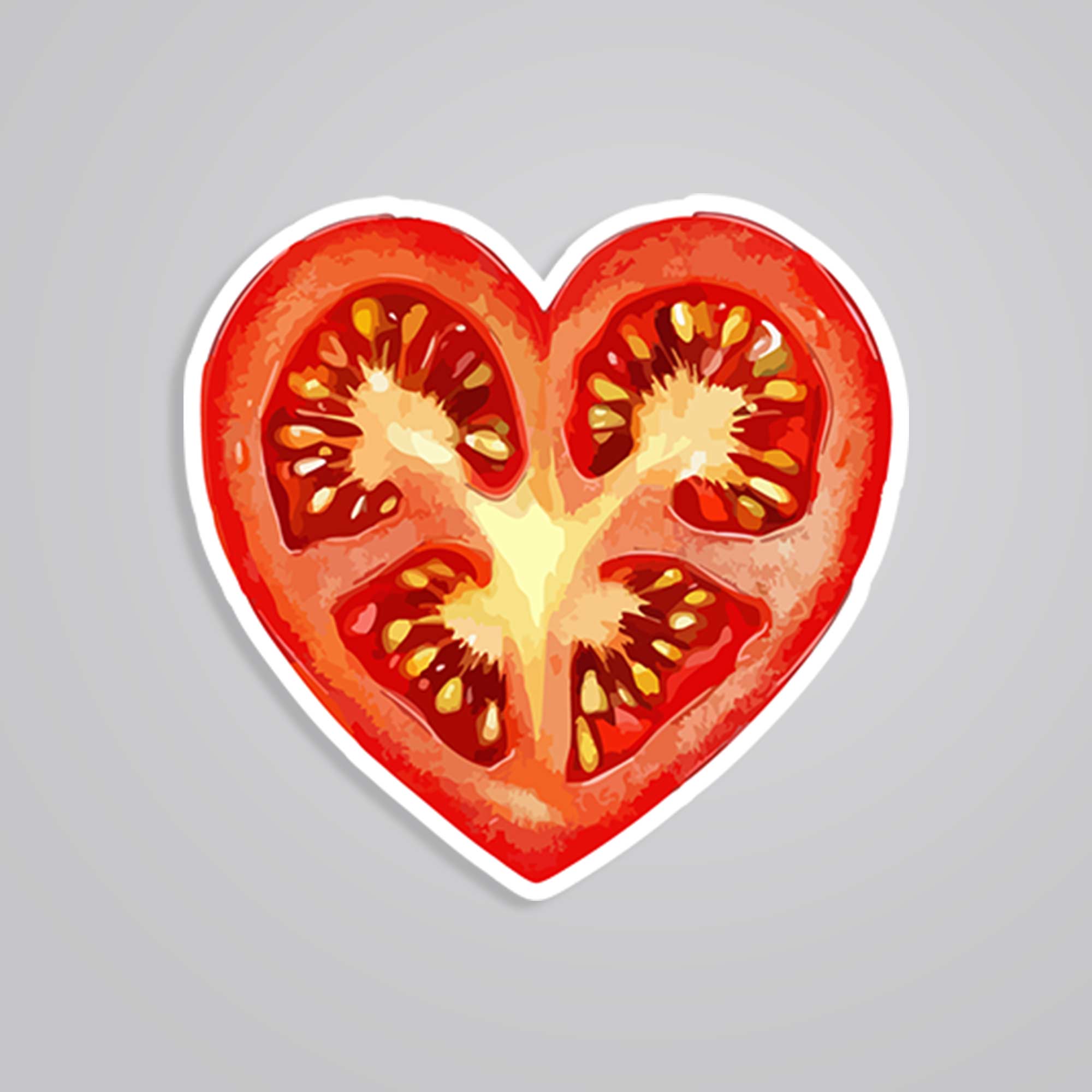 Heart Tomato Slice Casual Stickers