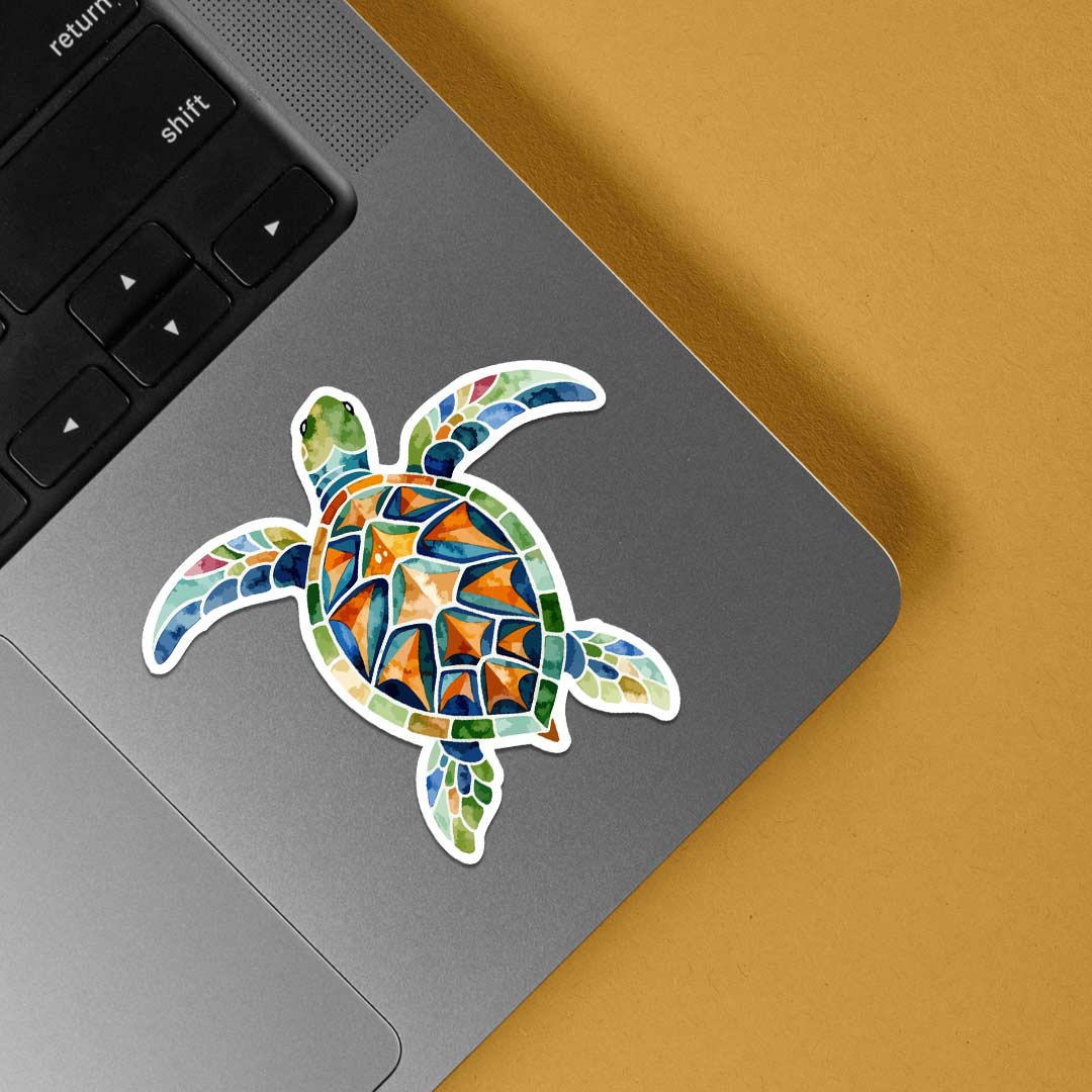 Colorful Turtle Mosaic Casual Stickers
