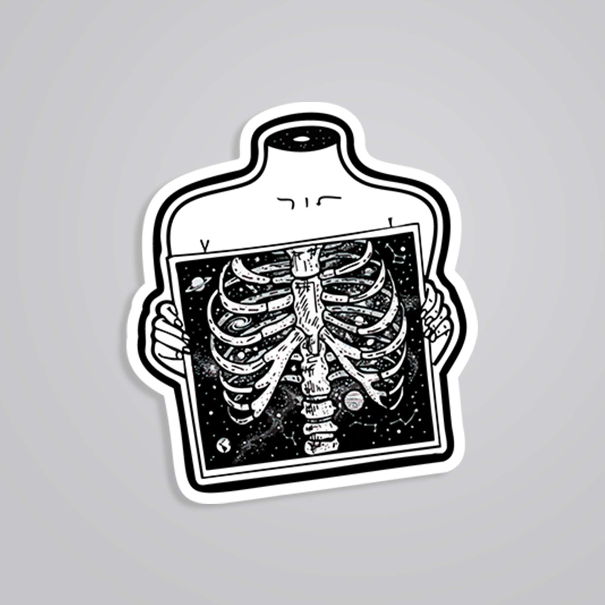 Cosmic Ribcage Art Casual Stickers