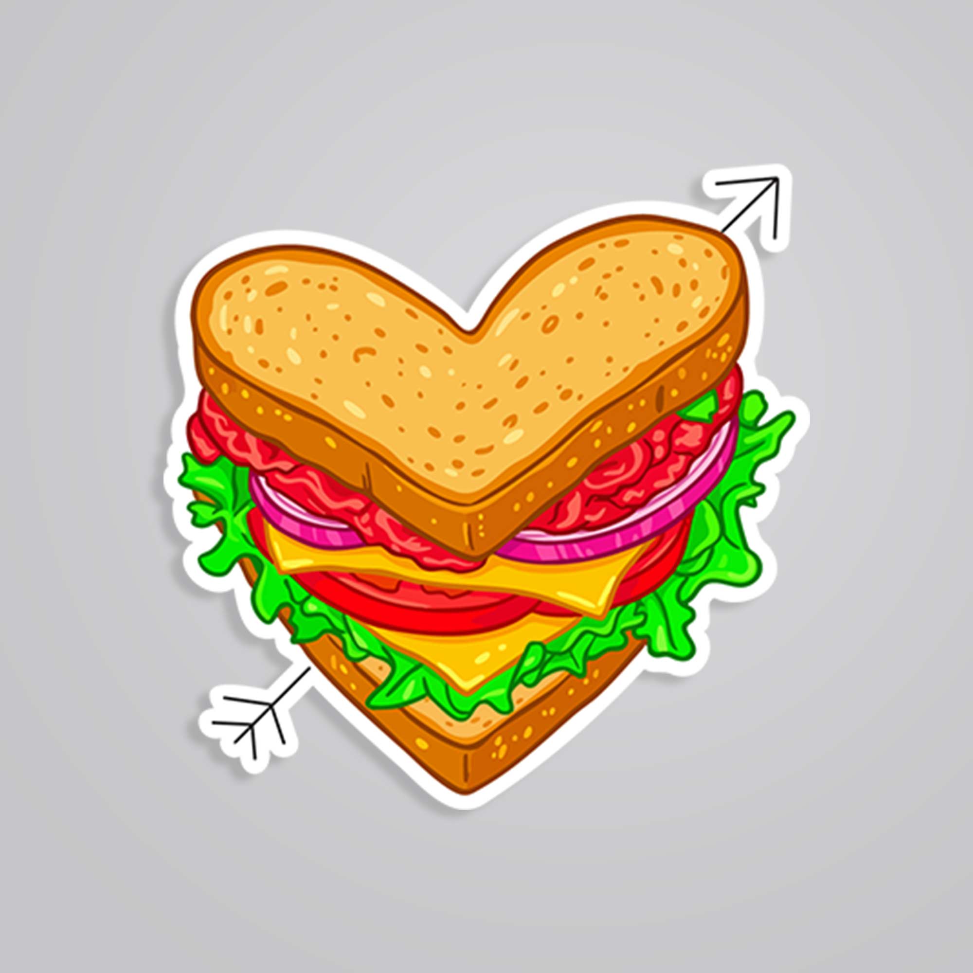 Heart-Shaped Sandwich Casual Stickers