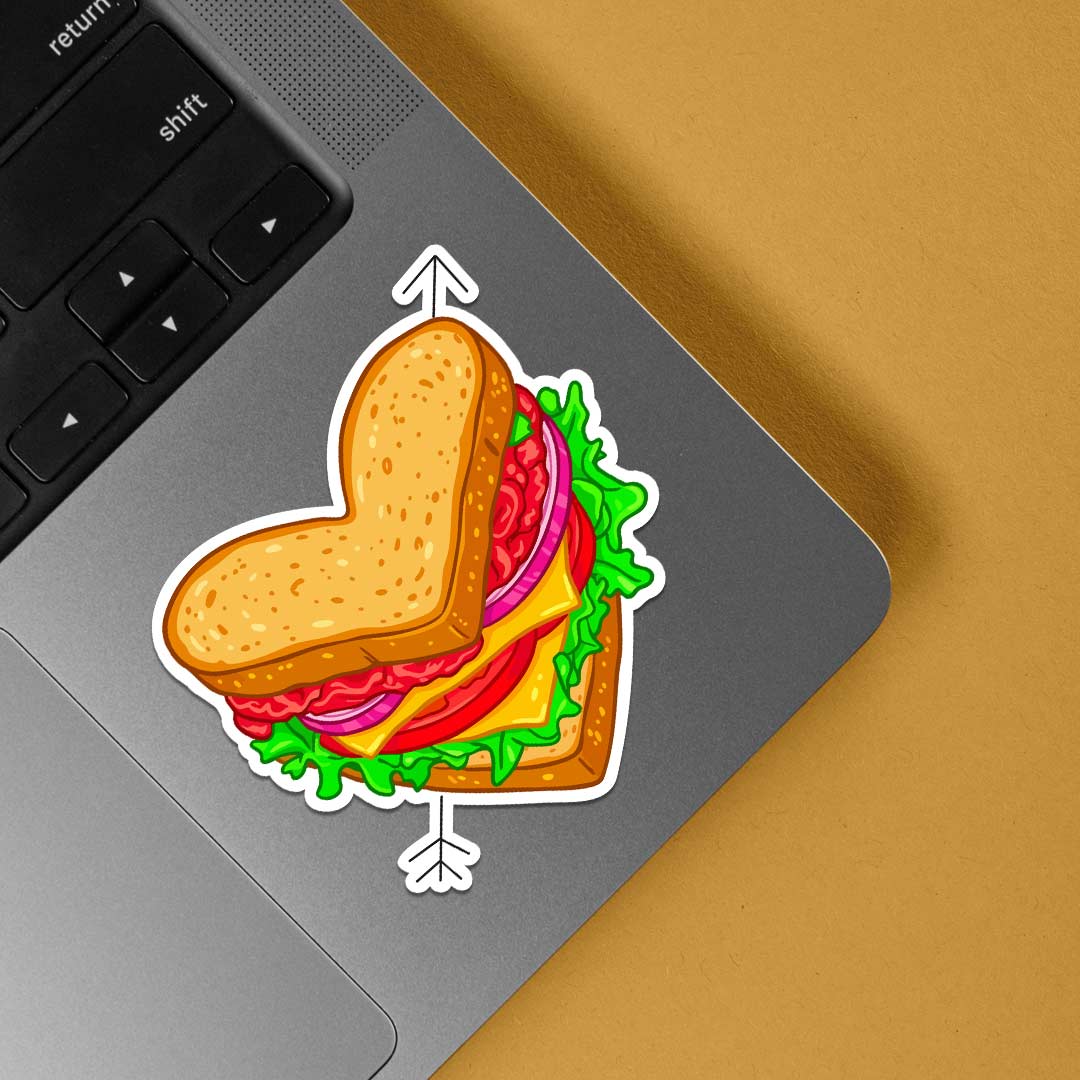 Heart-Shaped Sandwich Casual Stickers